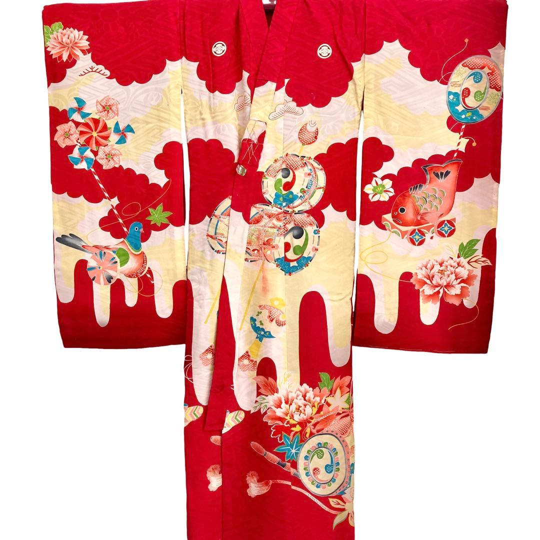 アンティーク 3歳 女の子 子供着物 七五三 アンティーク着物 NO