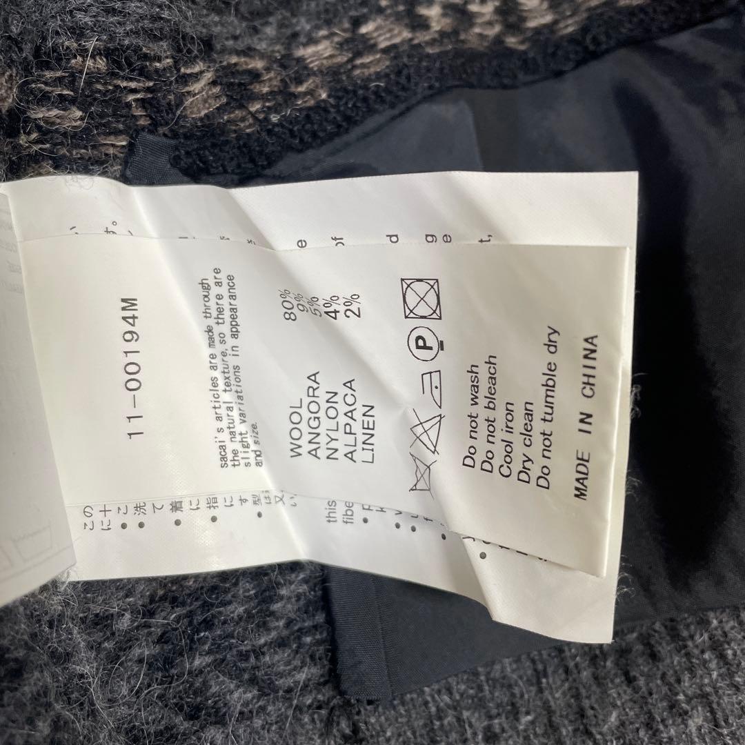 sacai サカイ　ノルディック　カーディガン　セーター　ニット　フェアアイル