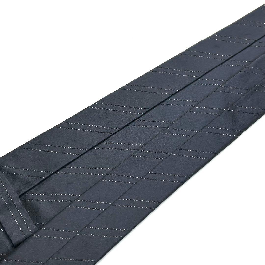 【未使用に近い✨】ポールスミス ネクタイ ブラック ラメ ストライプ ナロータイ