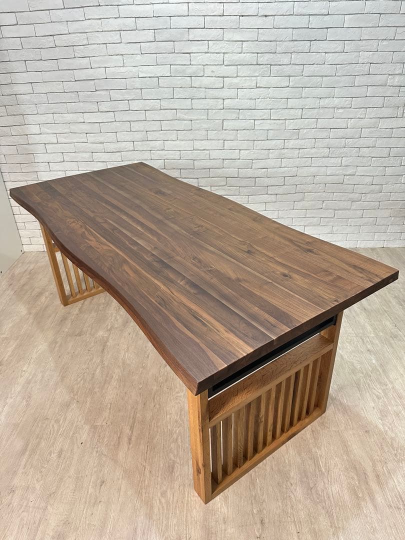 【なると 】180cm ダイニングテーブル　無垢材　デスク　机