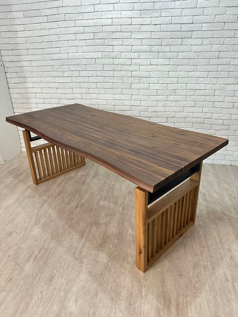 【なると 】180cm ダイニングテーブル　無垢材　デスク　机