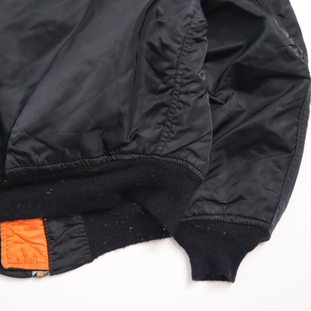 80s USA製 ALPHA MA-1 短丈 ブラック フライトジャケット