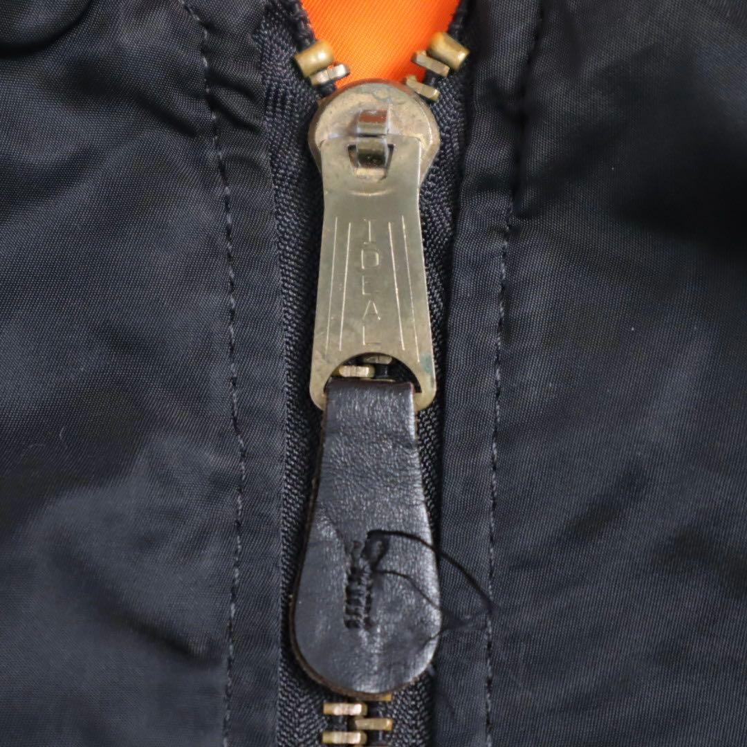 80s USA製 ALPHA MA-1 短丈 ブラック フライトジャケット