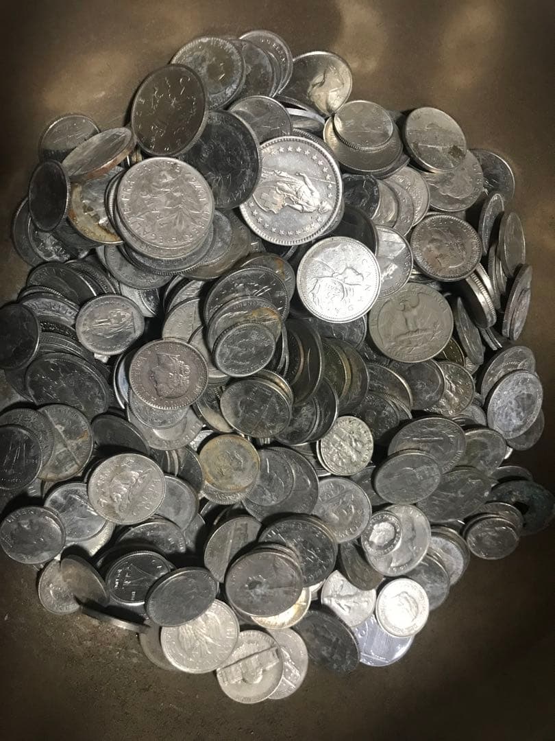 旧貨幣・銀貨 セット 数百枚　外国　セット大量2キロ以上古銭銀貨アメリカ