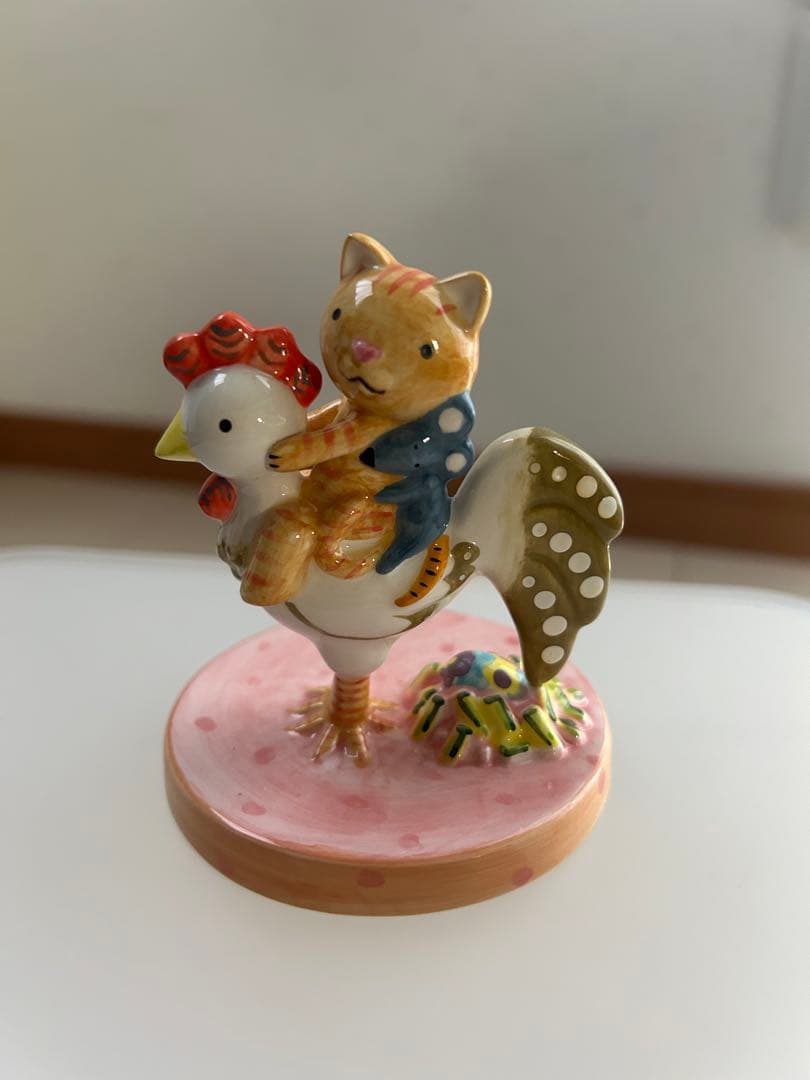 陶器製 猫とねずみの置物９個＋おまけ１個 ベルメゾン