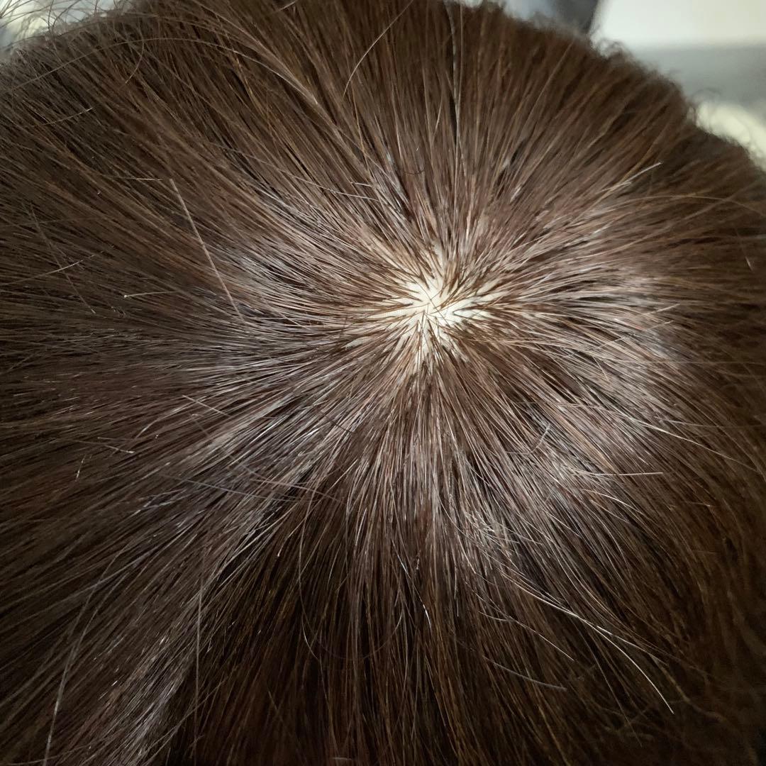 人毛100%☆ヘアピース 部分ウィッグ　かつら 白髪隠しPV35