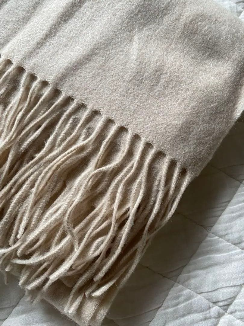 カシミアショール　ベージュ　70×200 未使用品