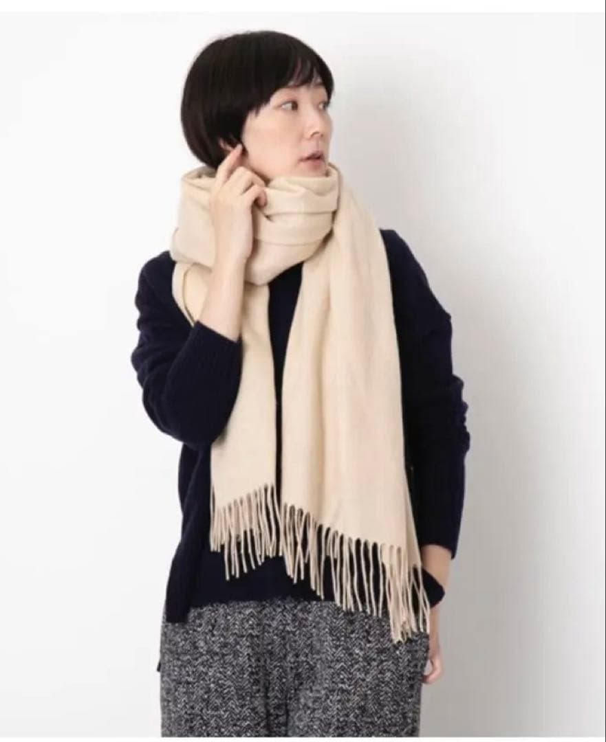 カシミアショール　ベージュ　70×200 未使用品