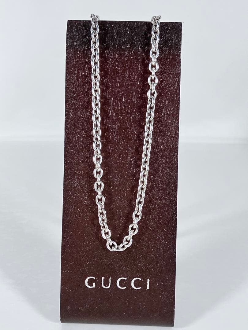 【超美品】GUCCIオーバル チェーン ネックレス 男女兼用 シルバー925