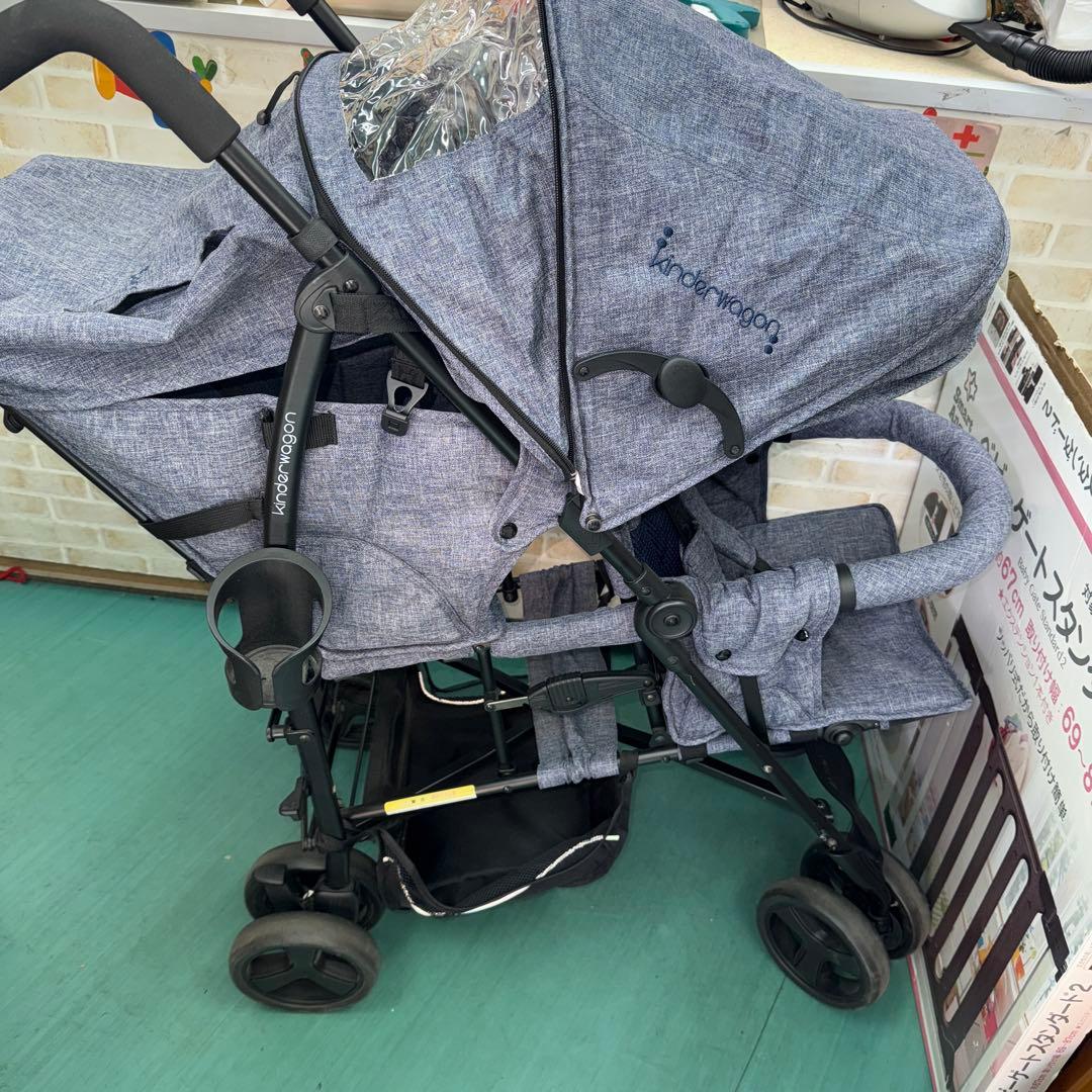 キンダーワゴン 2人乗りベビーカー DUOシティHOP 折りたたみ式