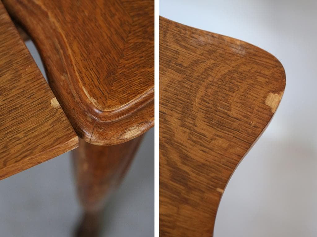 フランスアンティーク猫脚ダイニングテーブル/伸張式木製机/6人用(90-84)