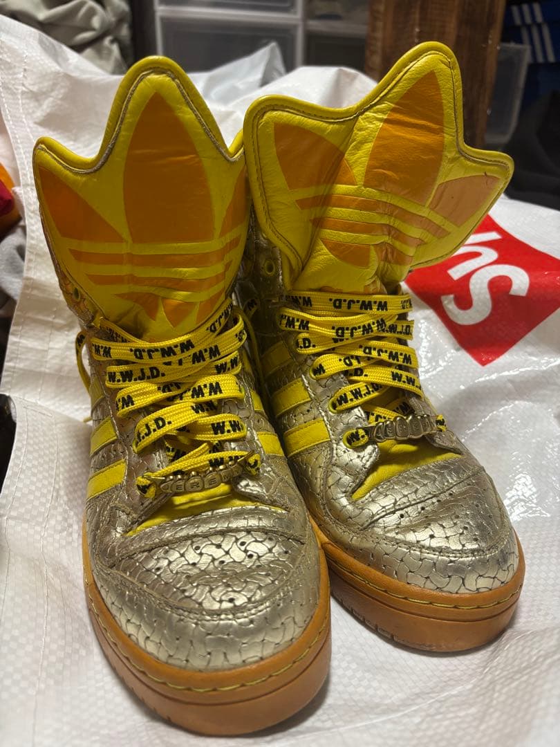 アディダス ジェレミー・スコット スニーカー 28cm イエロー ビッグタン