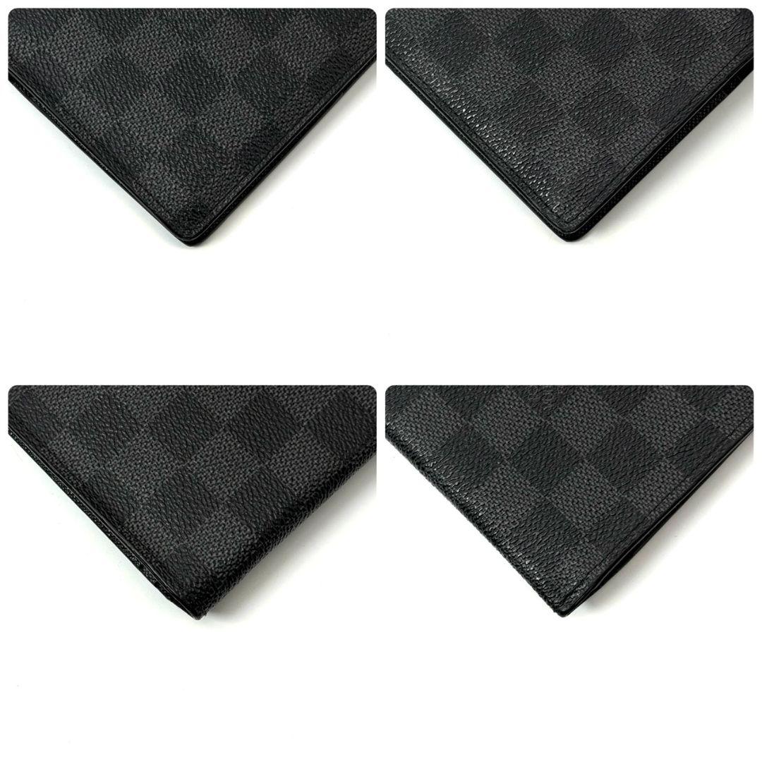 良品 ルイヴィトン ダミエ グラフィット ポルトフォイユ ブラザ 長財布 黒