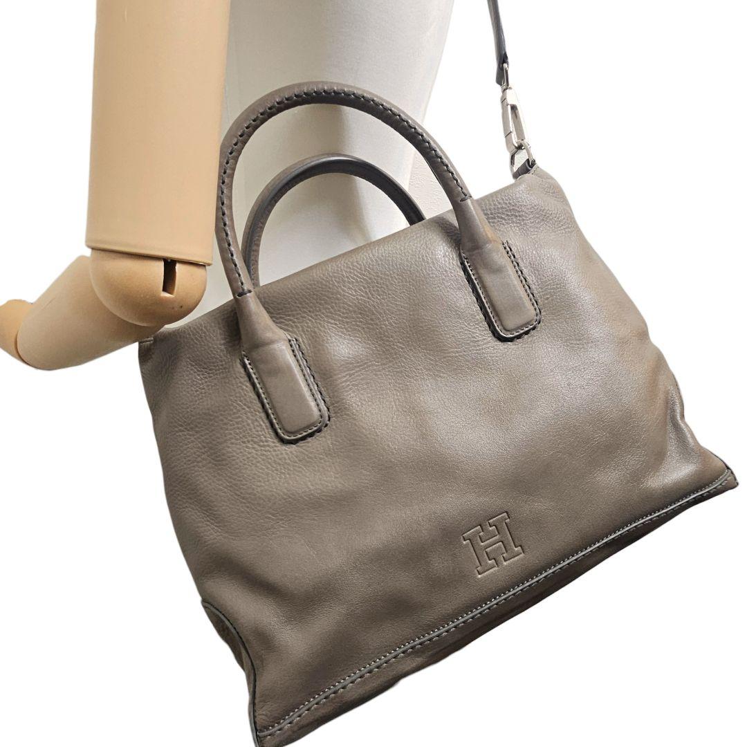 良品　ヒロフ　トートバッグ　A4可　ショルダー2way 　オールレザー保存袋