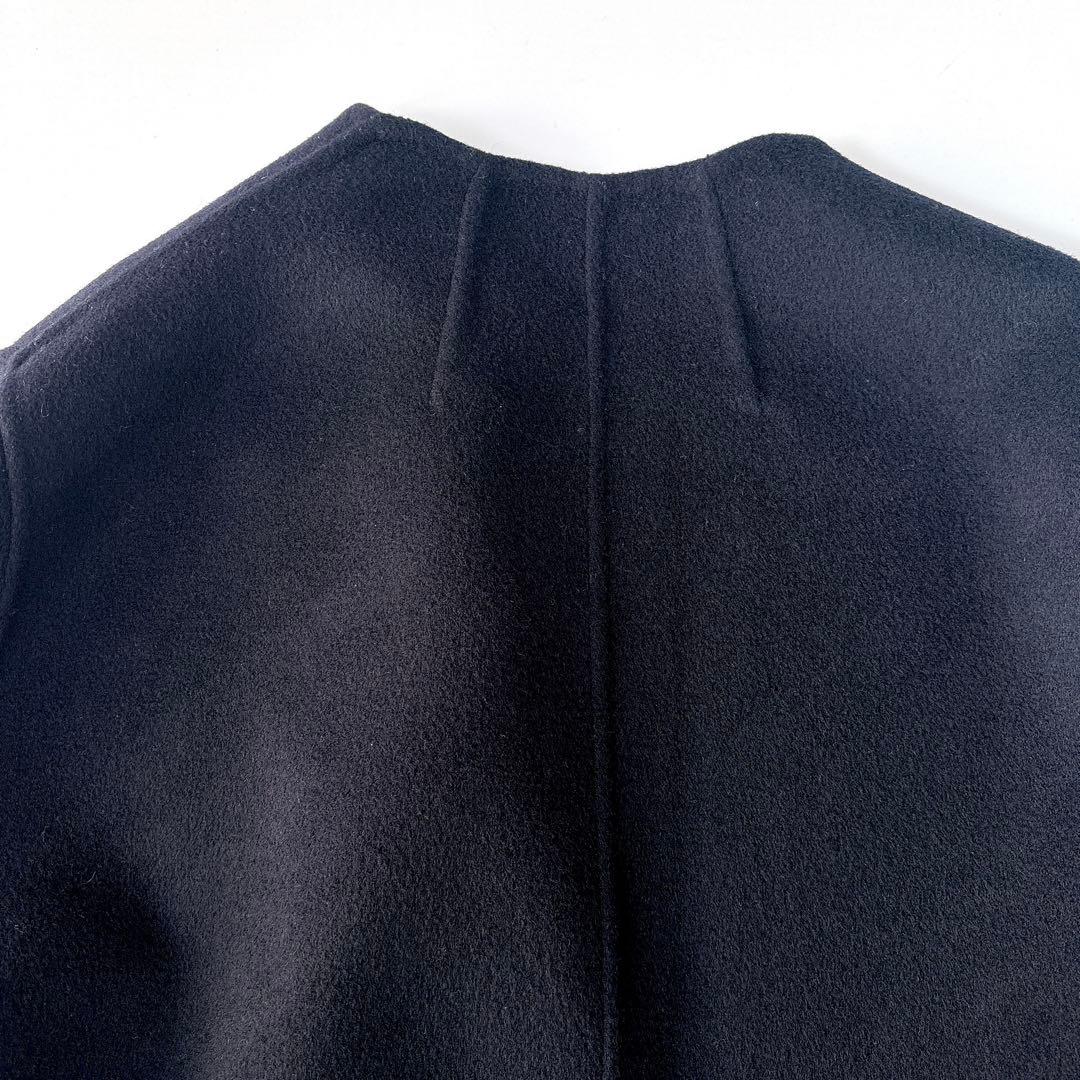 み*い様 美品⁑プラージュ　ハミルトンノーカラーリバーコート　ネイビー　36 ウ