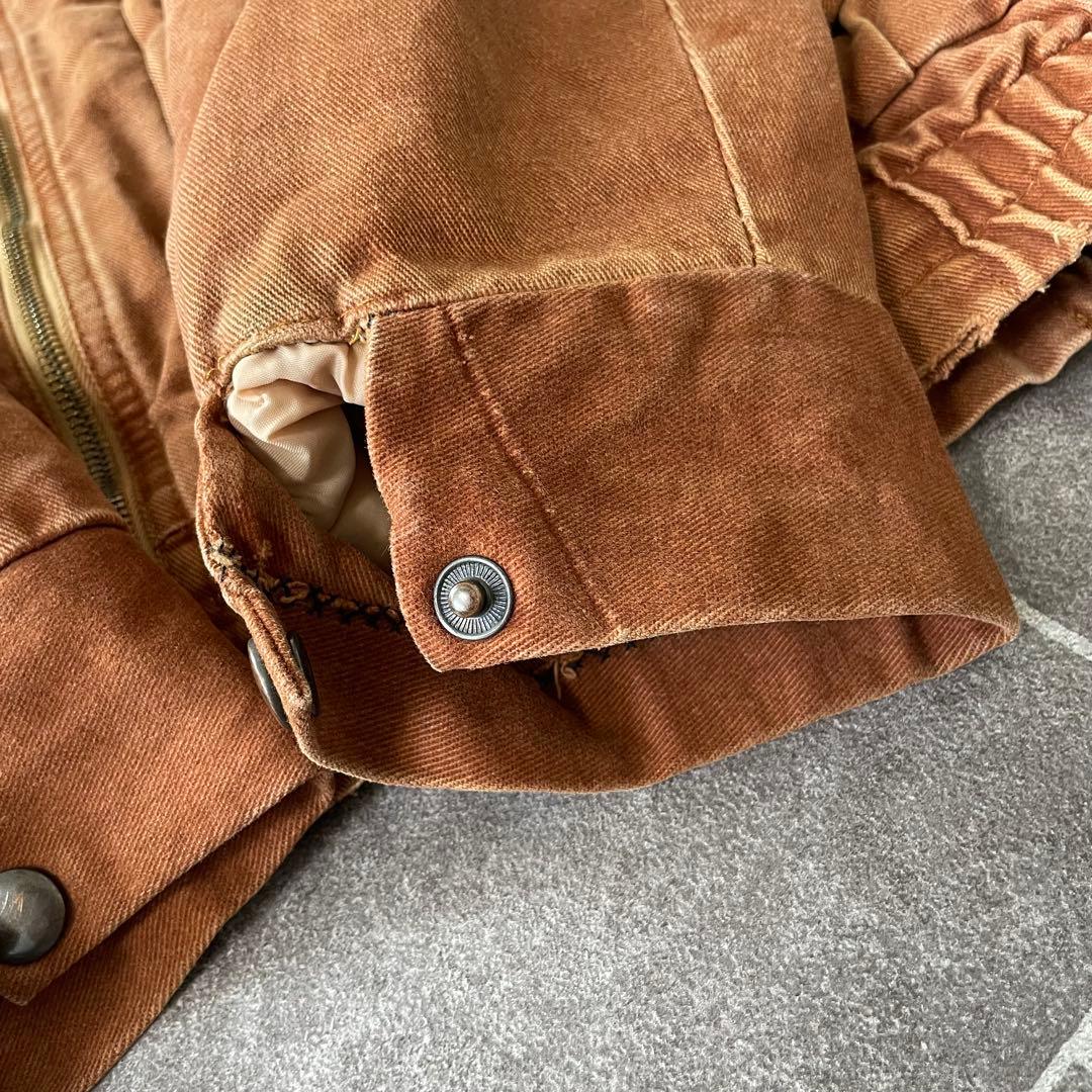 ポルトガル製 ヴィンテージ ワークジャケット ブラウン 鬼フェード 中綿 44