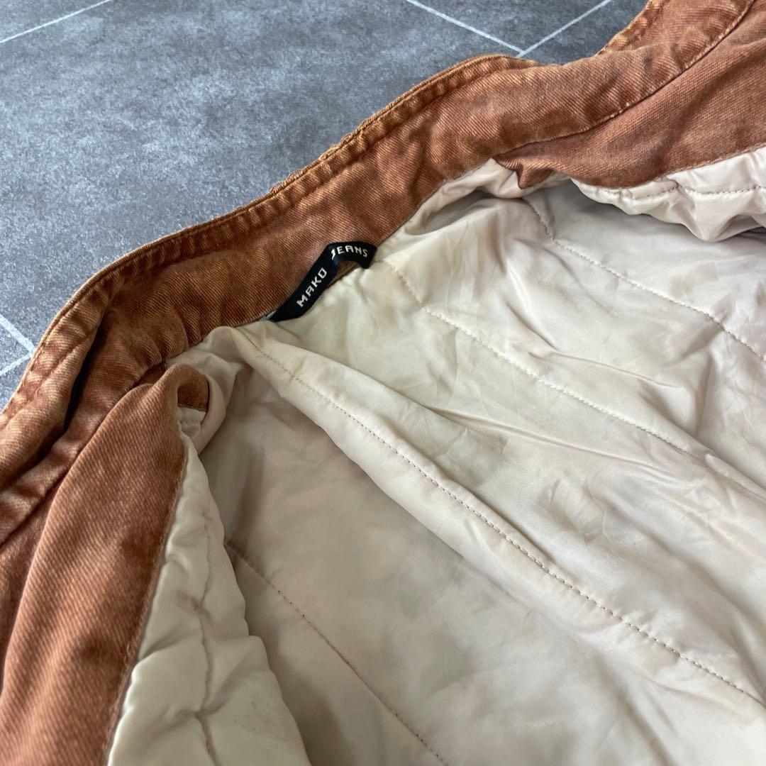 ポルトガル製 ヴィンテージ ワークジャケット ブラウン 鬼フェード 中綿 44