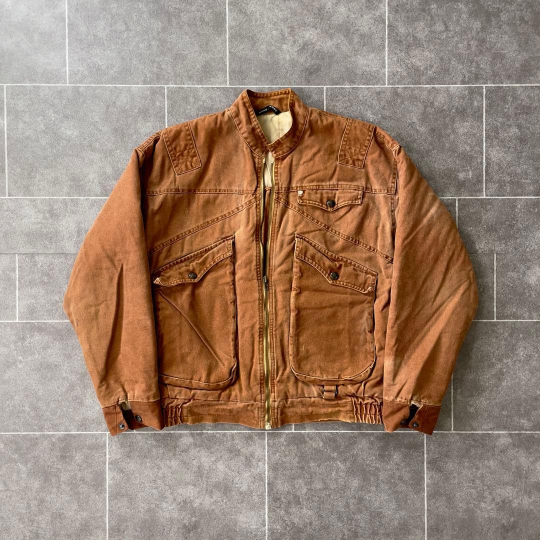 ポルトガル製 ヴィンテージ ワークジャケット ブラウン 鬼フェード 中綿 44