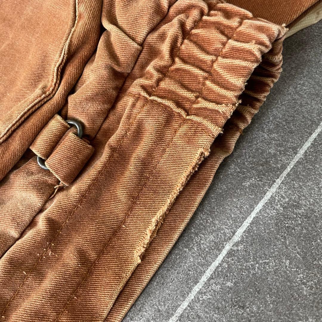 ポルトガル製 ヴィンテージ ワークジャケット ブラウン 鬼フェード 中綿 44