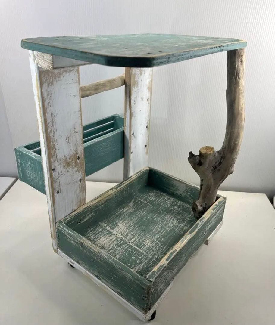 ③サイドテーブルワゴン 流木インテリア リメイク家具 DIY ハンドメイド