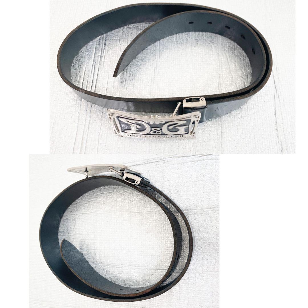 希少　ドルチェ&ガッバーナ ベルト D&G デカロゴ アゲハ蝶　ブラック