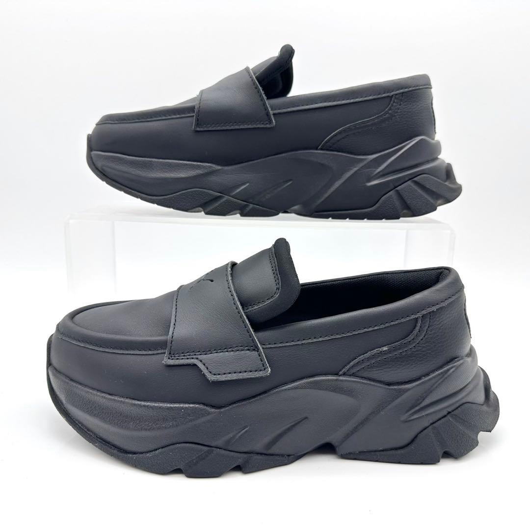 【美品】プーマ ローファー ブラック ボリュームソール 厚底 23.5cm