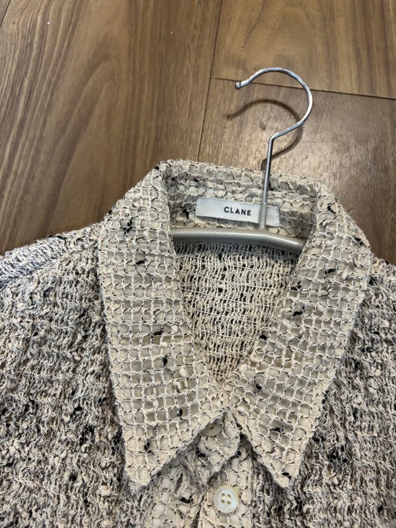 トップス MIX MESH GATHER SHIRT/CLANE