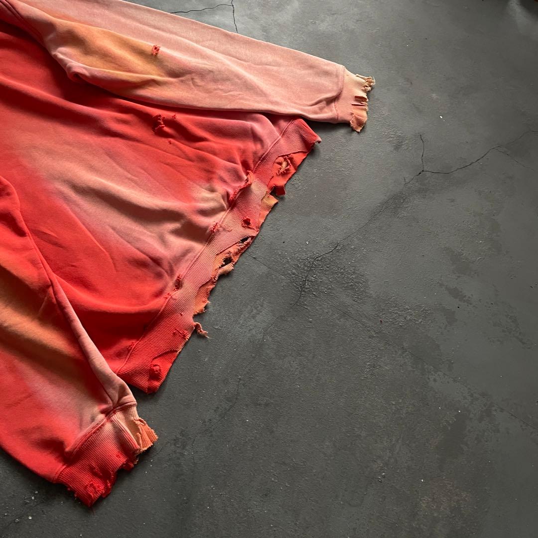 y2k“broken”鬼フェード“襤褸“4XO”フードboro sweat