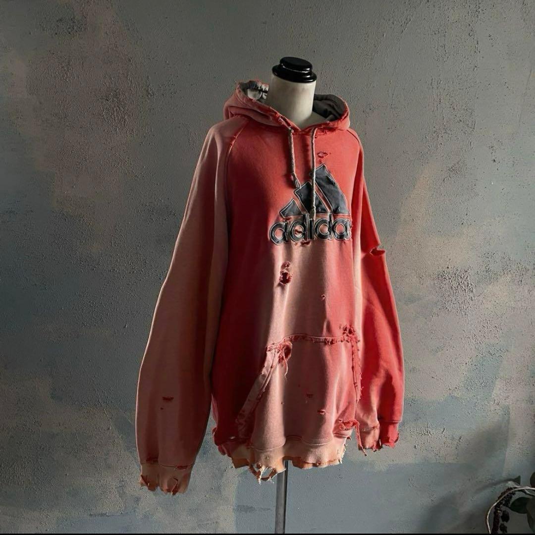 y2k“broken”鬼フェード“襤褸“4XO”フードboro sweat