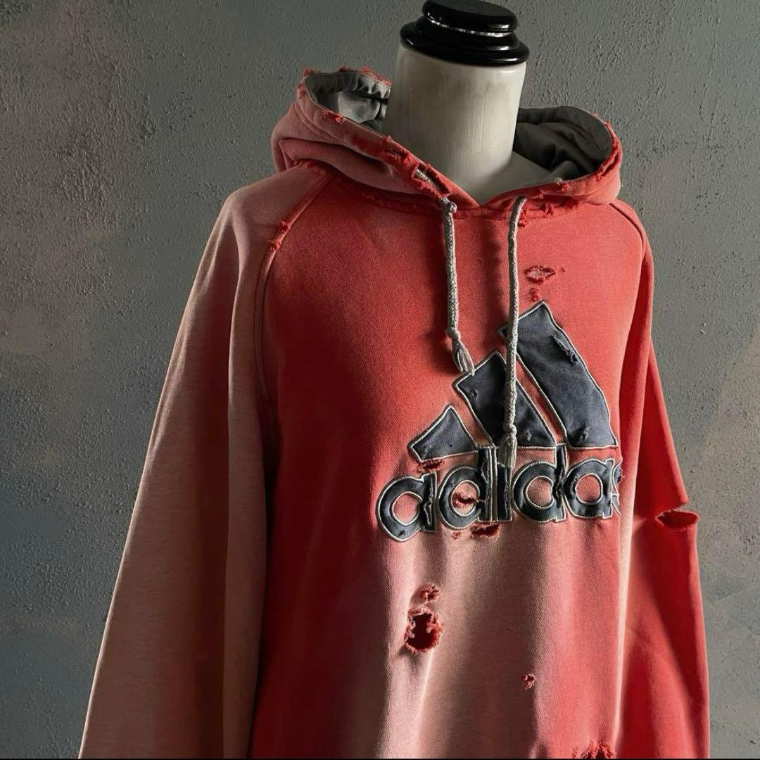 y2k“broken”鬼フェード“襤褸“4XO”フードboro sweat