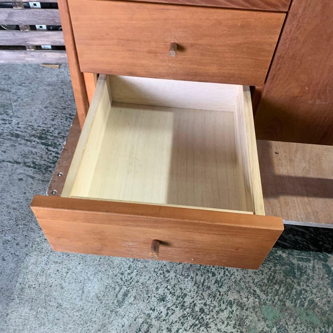 J677 福岡大川マルヨシ民芸家具 片開きシェルフキャビネット 壁面収納