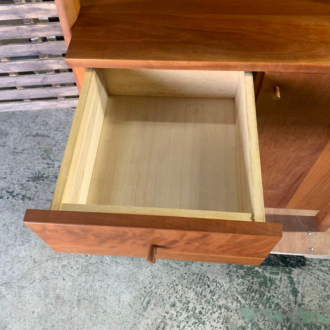 J677 福岡大川マルヨシ民芸家具 片開きシェルフキャビネット 壁面収納