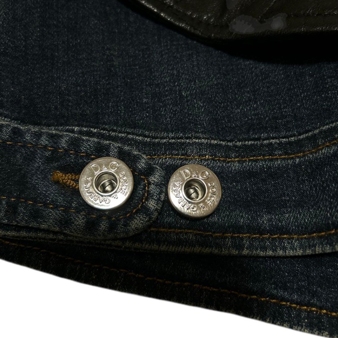 極美品　総柄 花柄 デニム 本革 ライダース レザージャケット革ジャンライダース