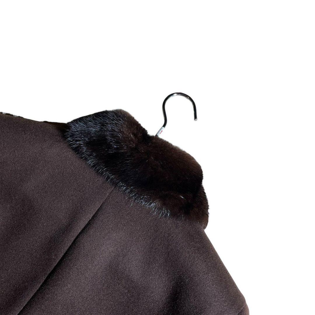 カシミヤ100%◎✨極美品✨レリアン 高級素材 ミンクファー ロングコート 9号