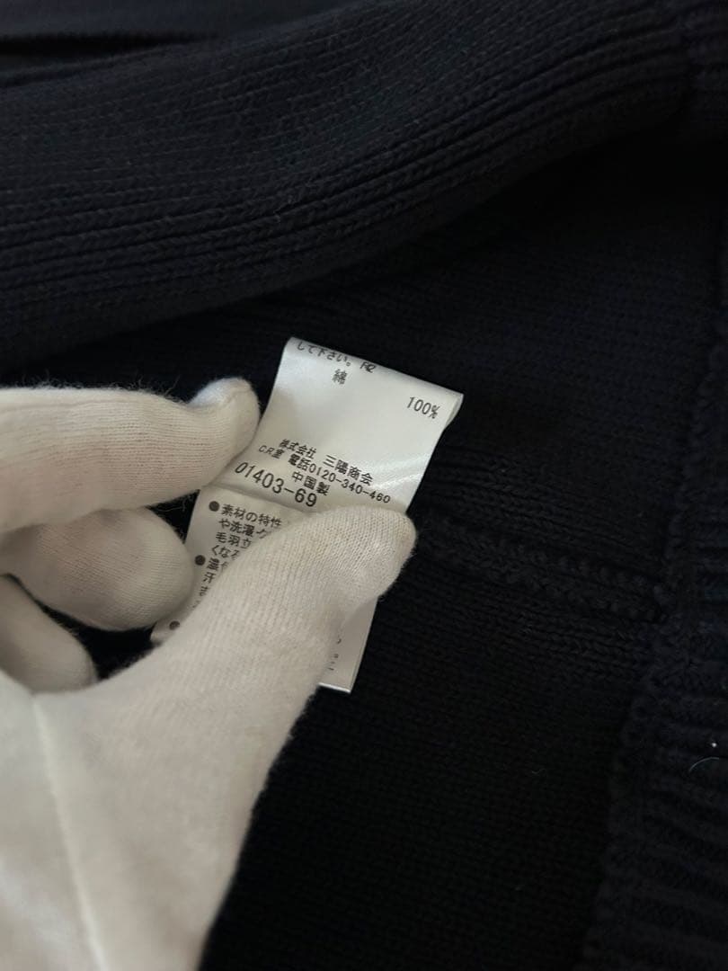 【美品】バーバリーロンドン　ダッフルニットコート　 ノバチェック　ネイビー　2