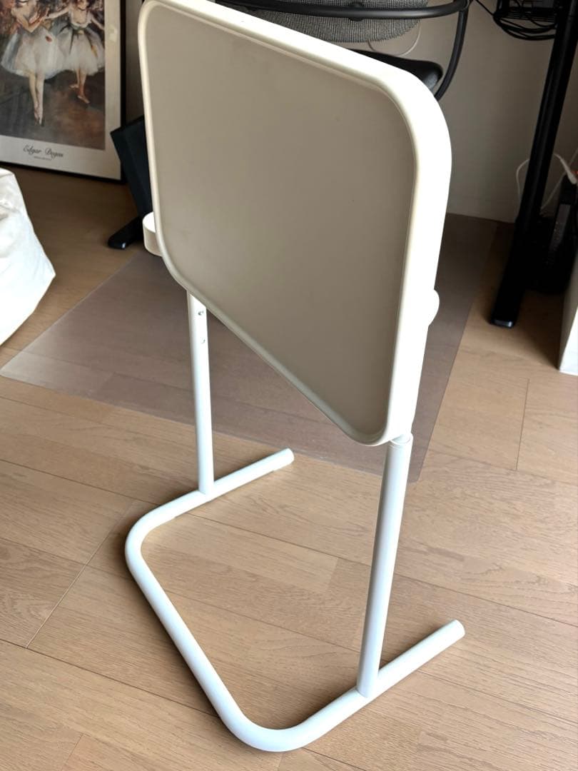 [送料込]IKEA ホワイト折りたたみデスク カップホルダー付き