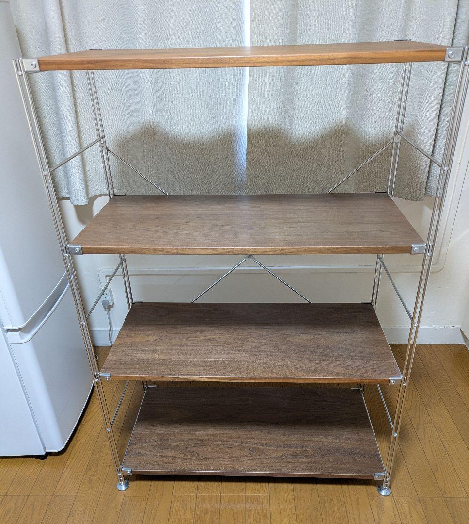 無印良品ブラウン木製ラック 4段