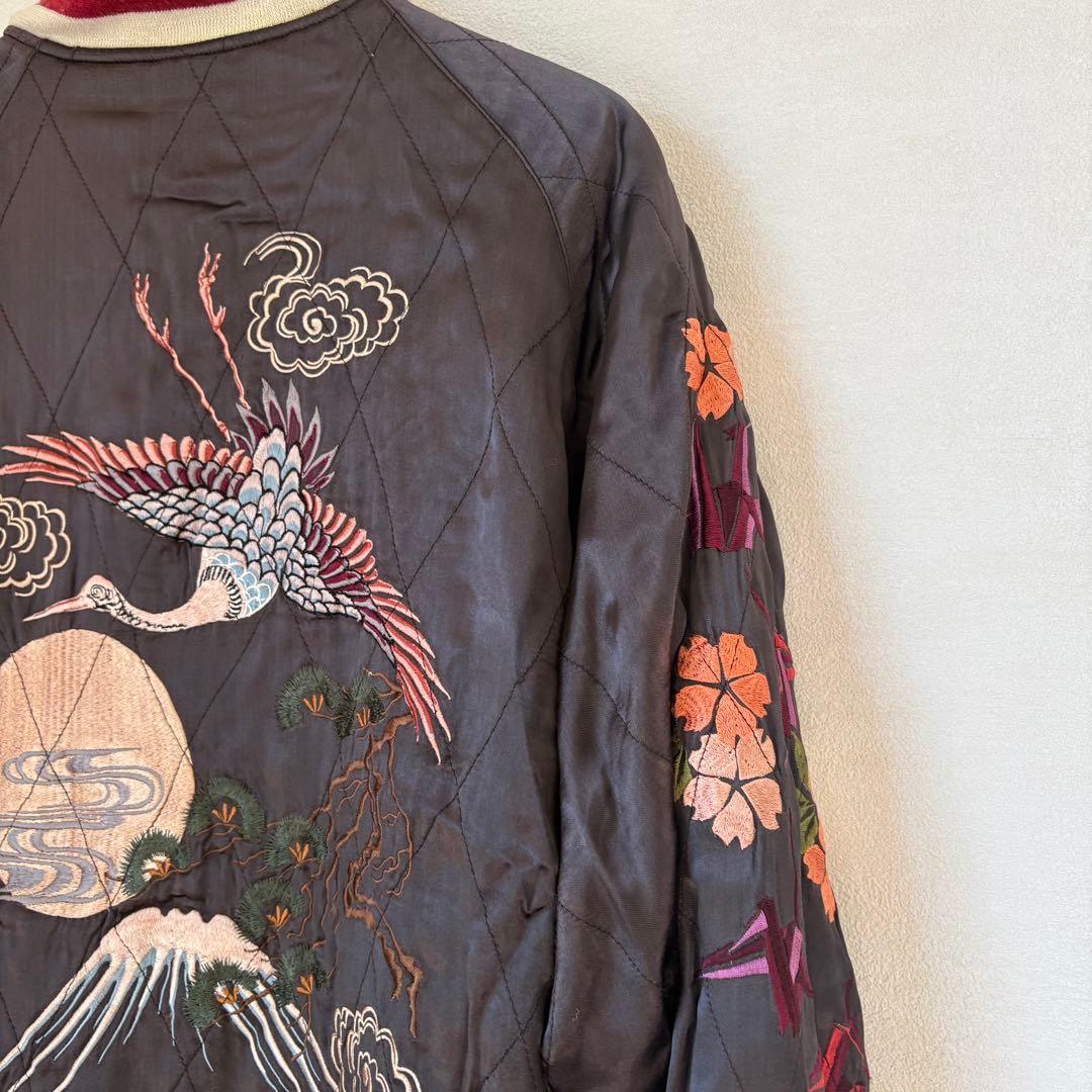 花旅楽団 リバーシブル スカジャン　鶴×芸者 SCRIPT