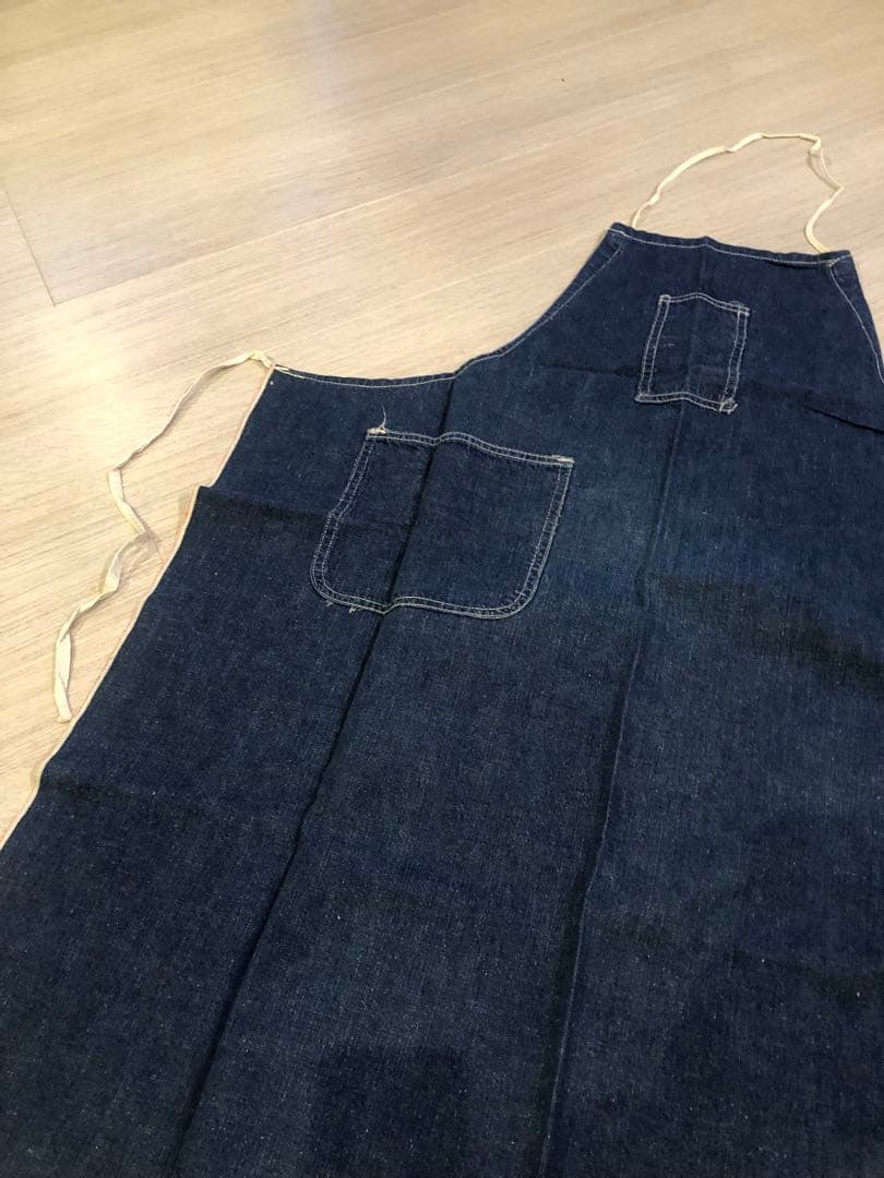 ヴィンテージデニムエプロン 濃紺 2ポケット
