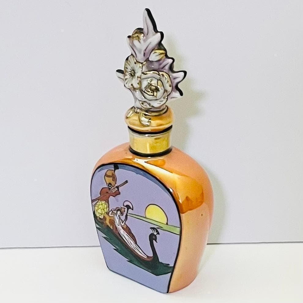 【オールドノリタケ/デコレディ/ゴンドラ/香水瓶】アールデコ/ラスター彩/金彩