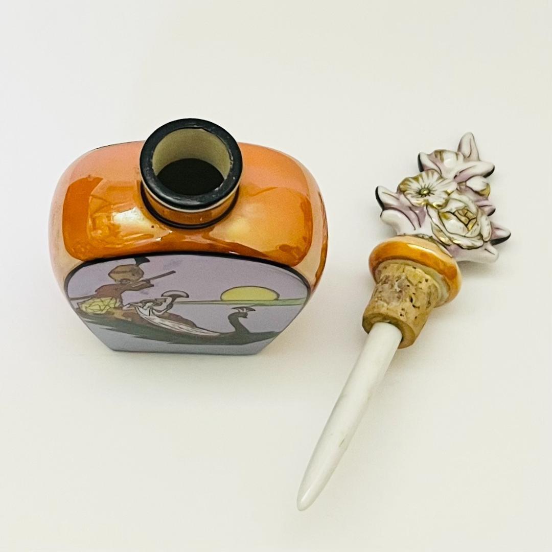 【オールドノリタケ/デコレディ/ゴンドラ/香水瓶】アールデコ/ラスター彩/金彩