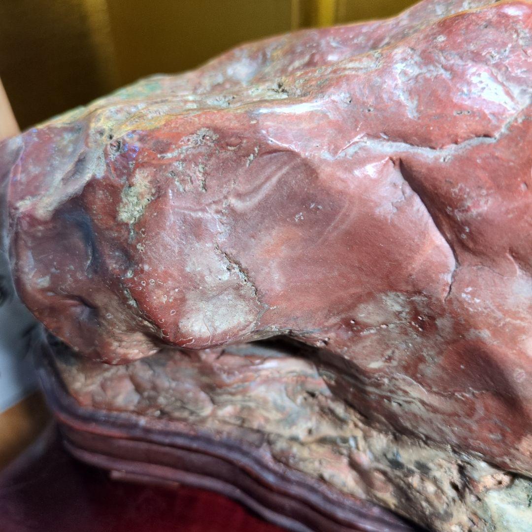 佐渡赤玉金鉱石 約6.4kg 天然石 自然石 鑑賞石 木製台座付 超希少 レア