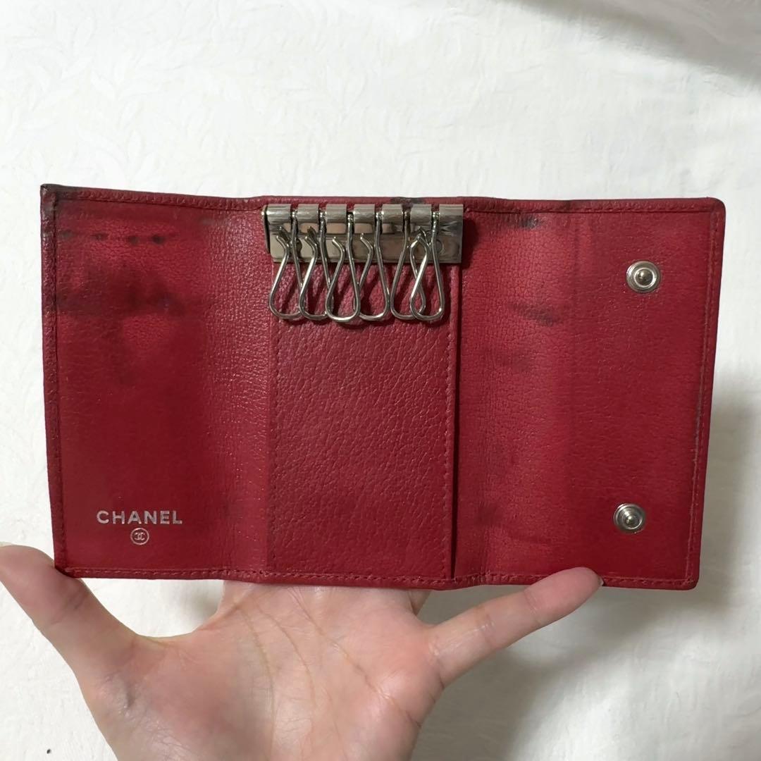CHANEL レザーキーケース レッド