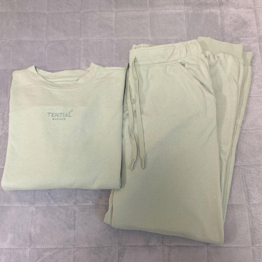 【美品】TENTIAL BAKUNE Ladies上下セット M ＆Lグリーン