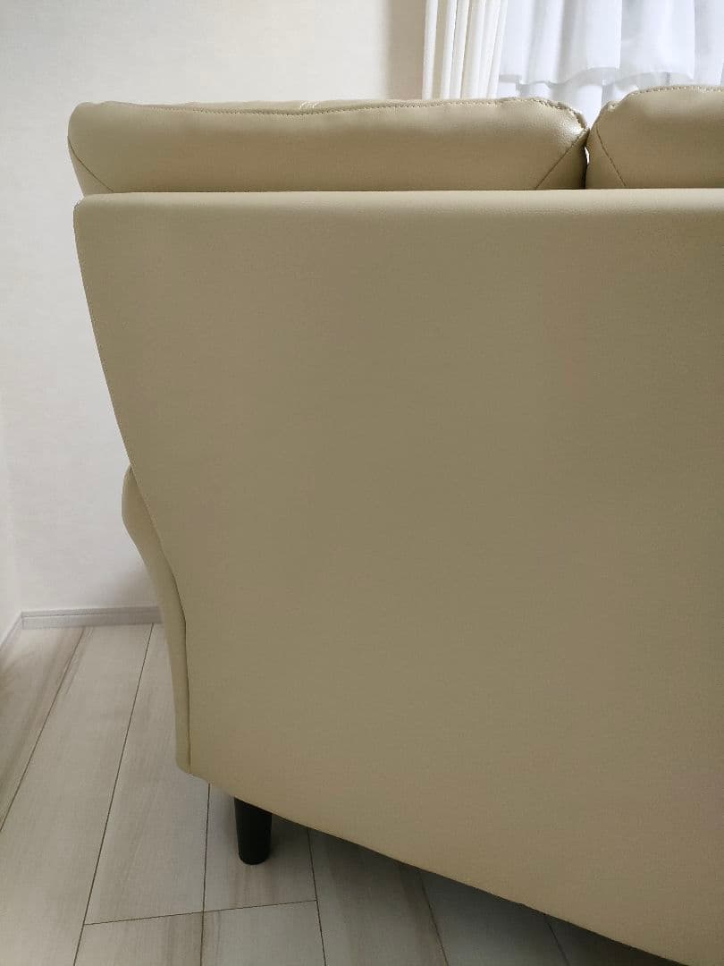 【超美品】ハイバックソファ 合成皮革 2人掛けソファ　傷・汚れに強い合成皮革