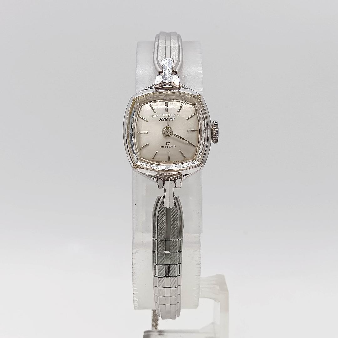 561 アンティーク レア シチズン ローヌ 手巻き時計 シルバー 四角形