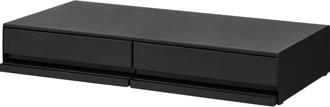 【ゆー】tower キッチン家電下引き出し＆スライドテーブル W80 黒