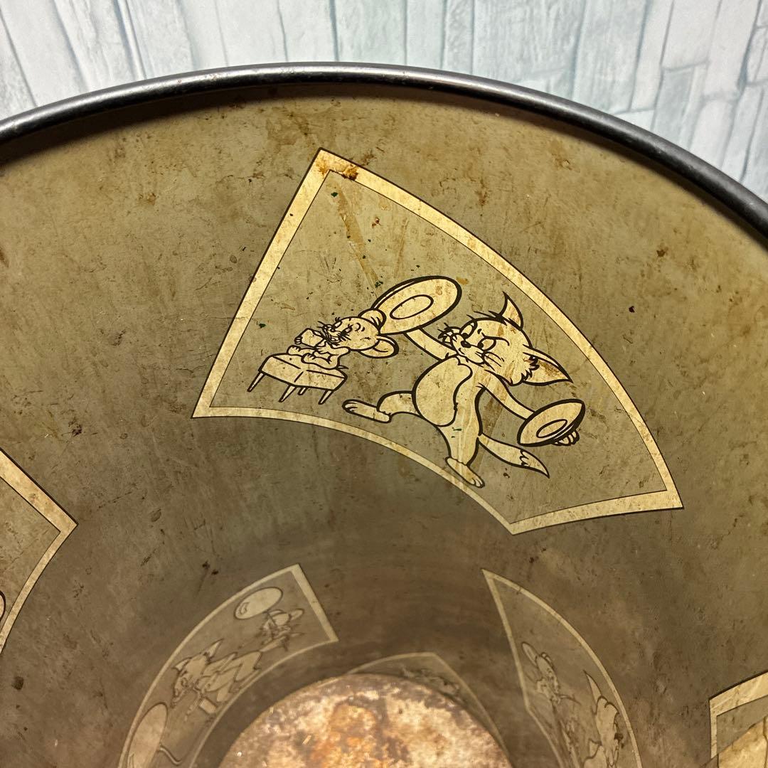 トムとジェリー 1983 ブリキ ダストボックス ゴミ箱 昭和 初期 レトロ