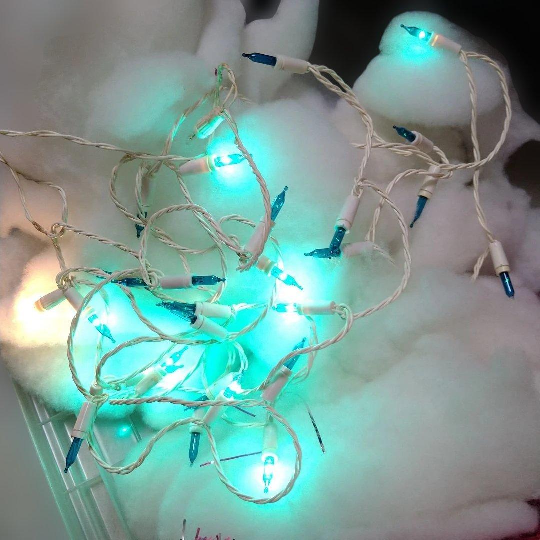 昭和レトロ　120cmクリスマスツリーオーナメント、電飾セット　サンタ他　まとめ