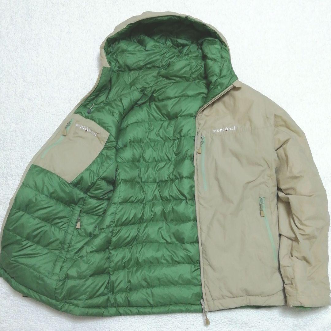montbellモンベル コロラドパーカ リバーシブルダウン(L)ベージュ☓緑色